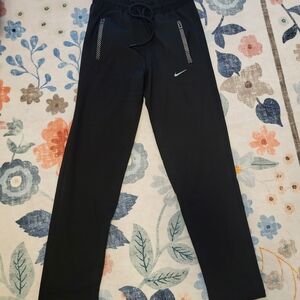 Nike Black Jogger Sweatpants with Reflective Zip Accents